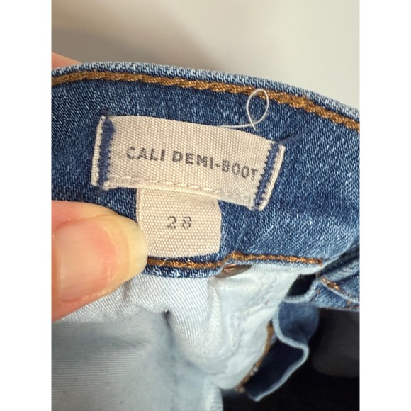 Madewell Cali Demi Boot Crop Jeans Womens Size 28 Medium Wash Frayed Hem - Picture 9 of 11